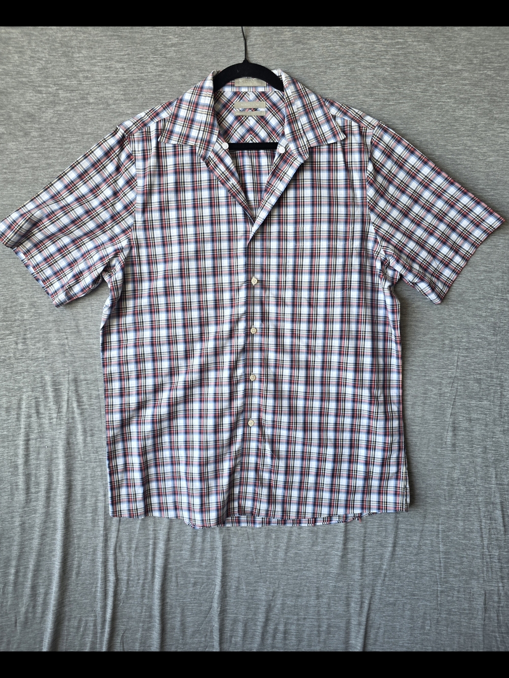 Nordstrom Short-Sleeve Plaid Button-Down Shirt - White & Red